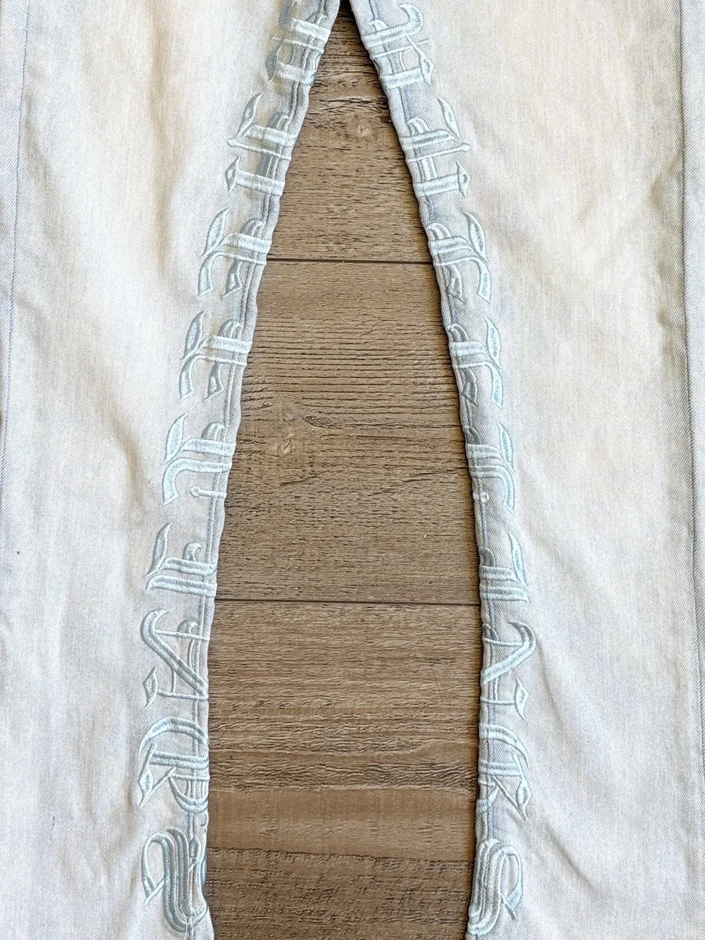 Pheelings Against All Odds Light Wash Embroidered Detail Stacked Slim Leg Jeans